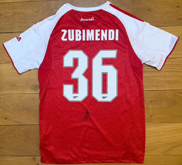 Martin Zubimendi Hand Signed Arsenal 2025-2026 Cup Shirt