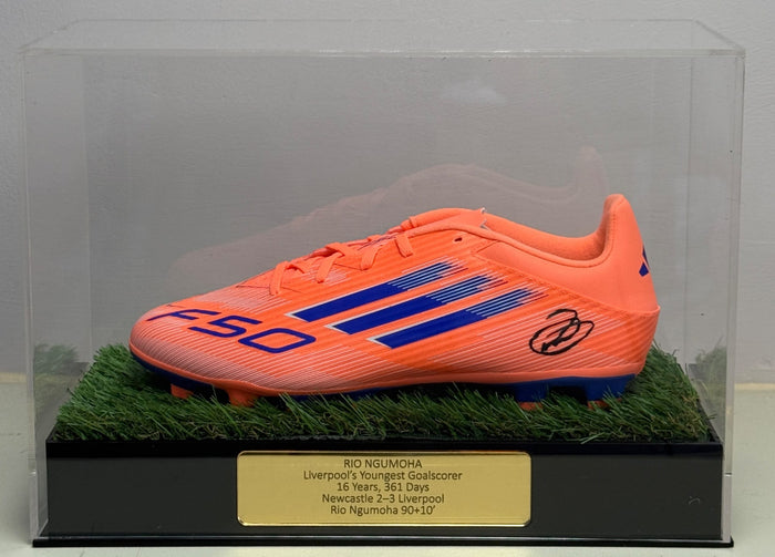Rio Ngumoha Hand Signed Adidas F50 Football Boot in Display Case