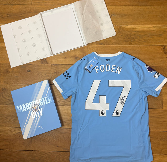 Phil Foden Hand Signed Manchester City 2025-2026 Player Version Shirt in Official Presentation Box