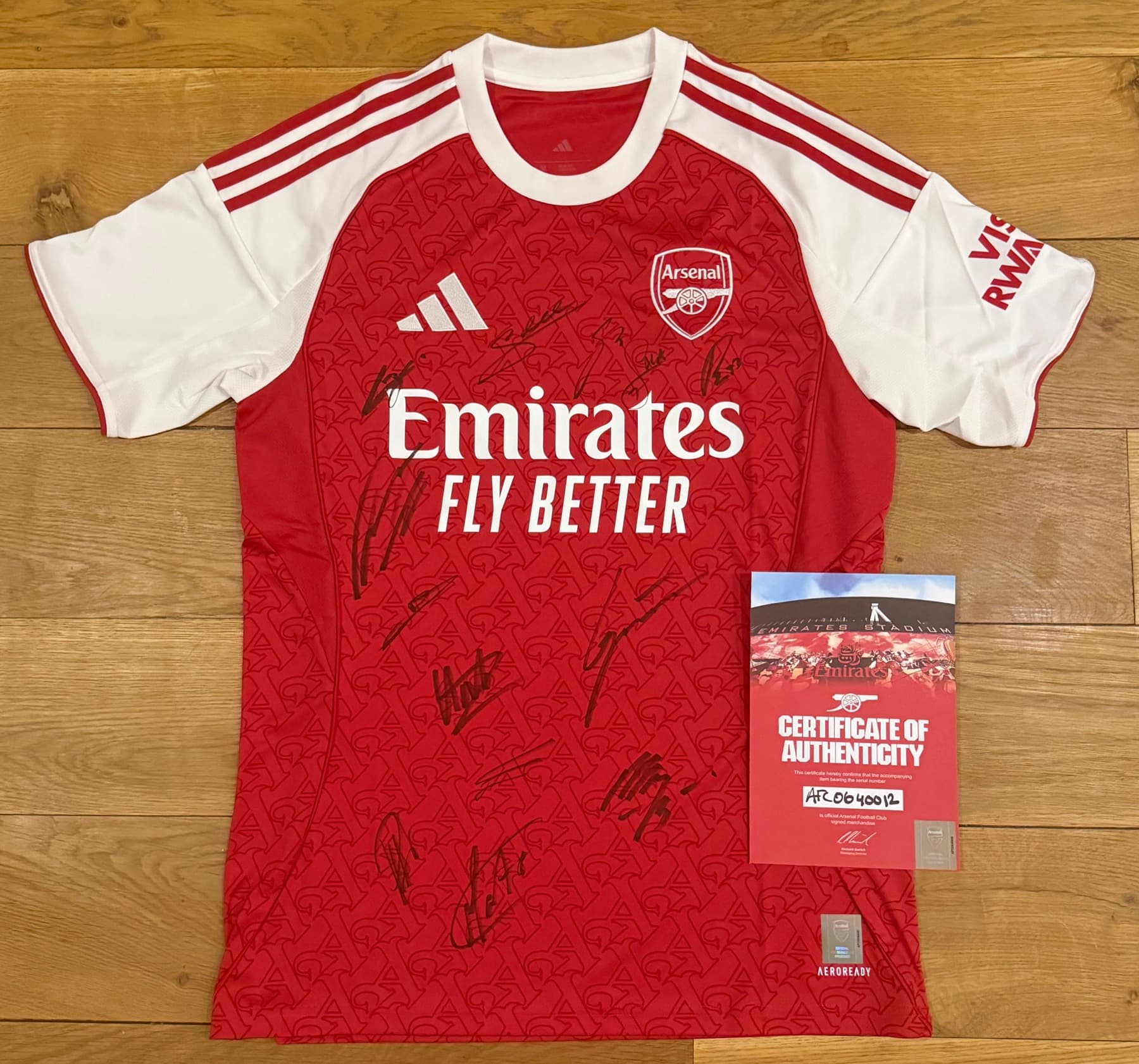 Arsenal squad signed framed memorabilia