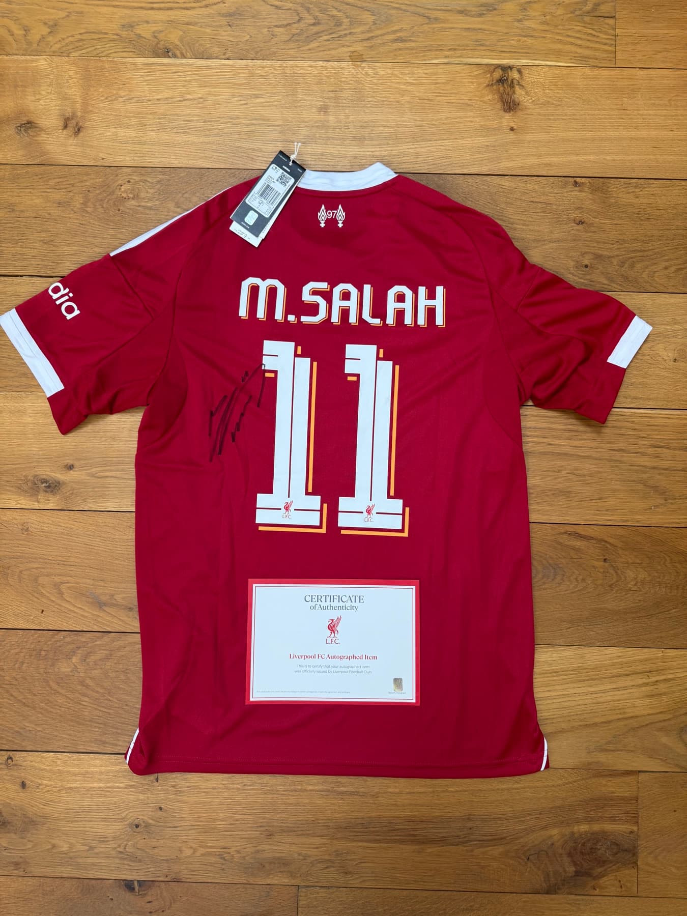 Mohamed Salah signed Champions League framed shirt