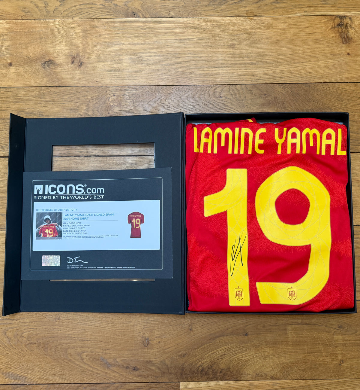 Lamine Yamal Hand Signed Spain 2024 UEFA Euro Winners Home Shirt | Official ICONS COA