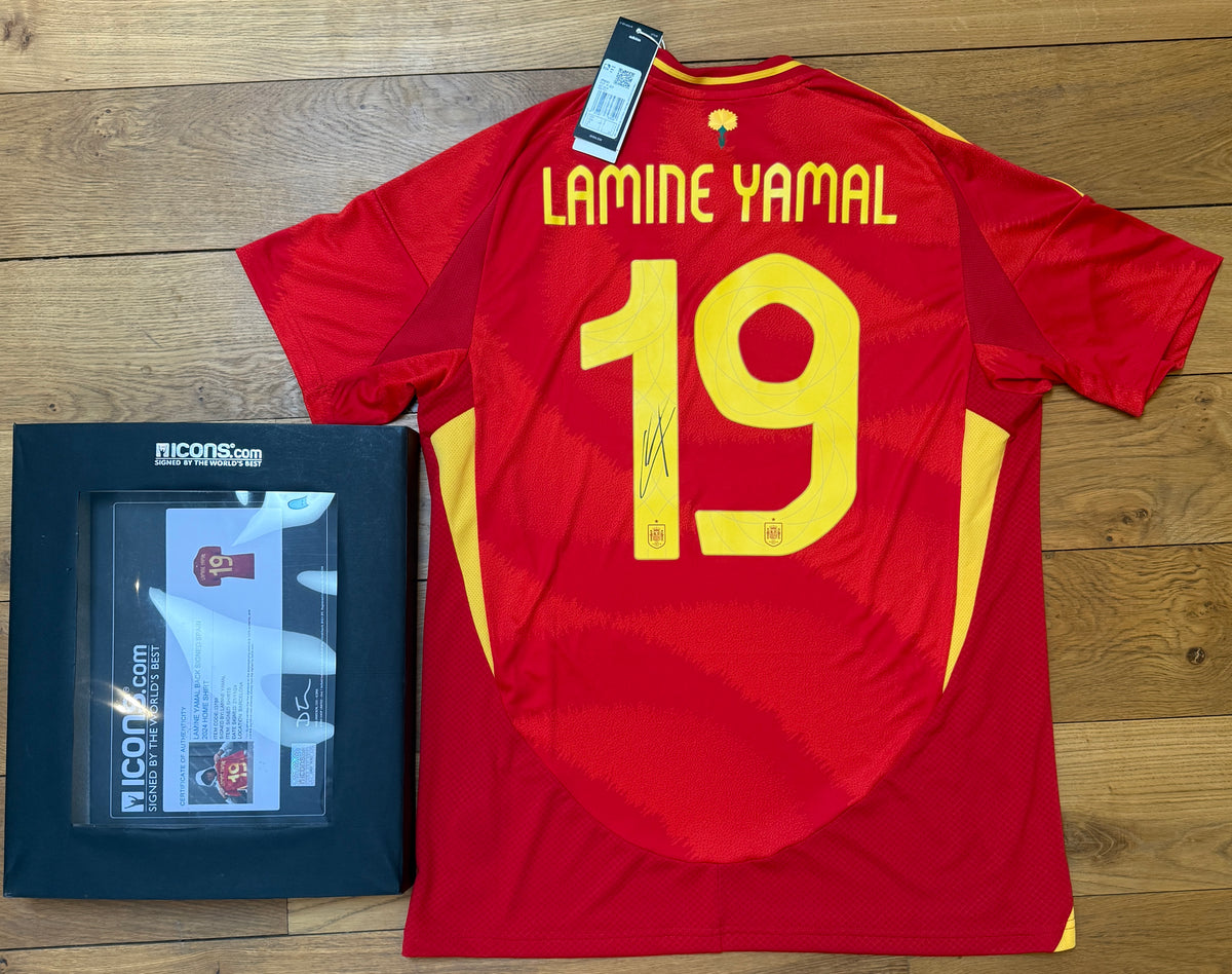 Lamine Yamal Hand Signed Spain 2024 UEFA Euro Winners Home Shirt | Official ICONS COA