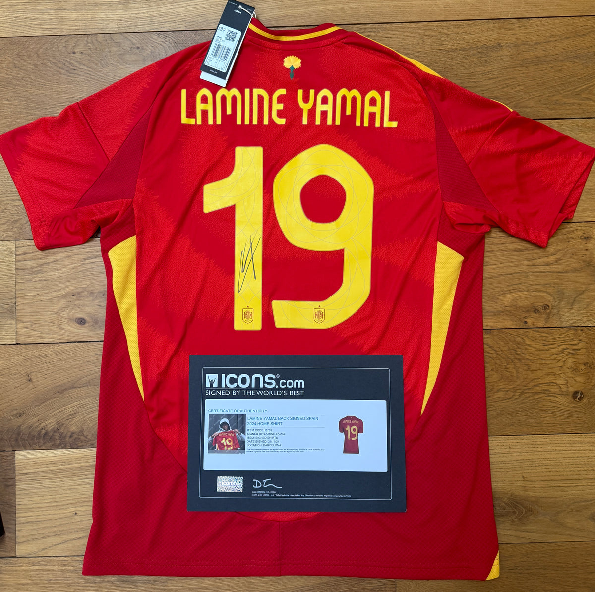 Lamine Yamal Hand Signed Spain 2024 UEFA Euro Winners Home Shirt | Official ICONS COA