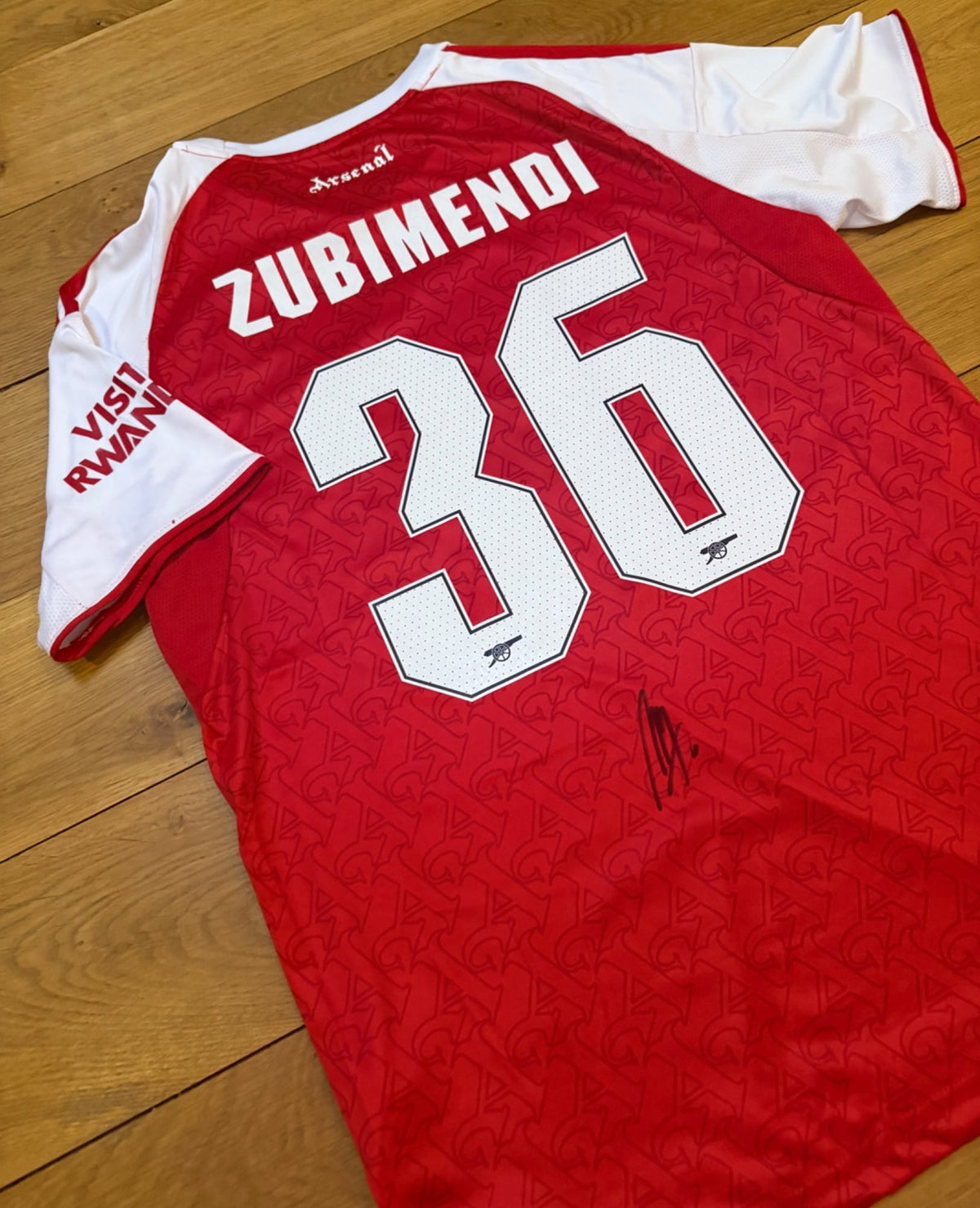 Martin Zubimendi Hand Signed Arsenal 2025-2026 Cup Shirt