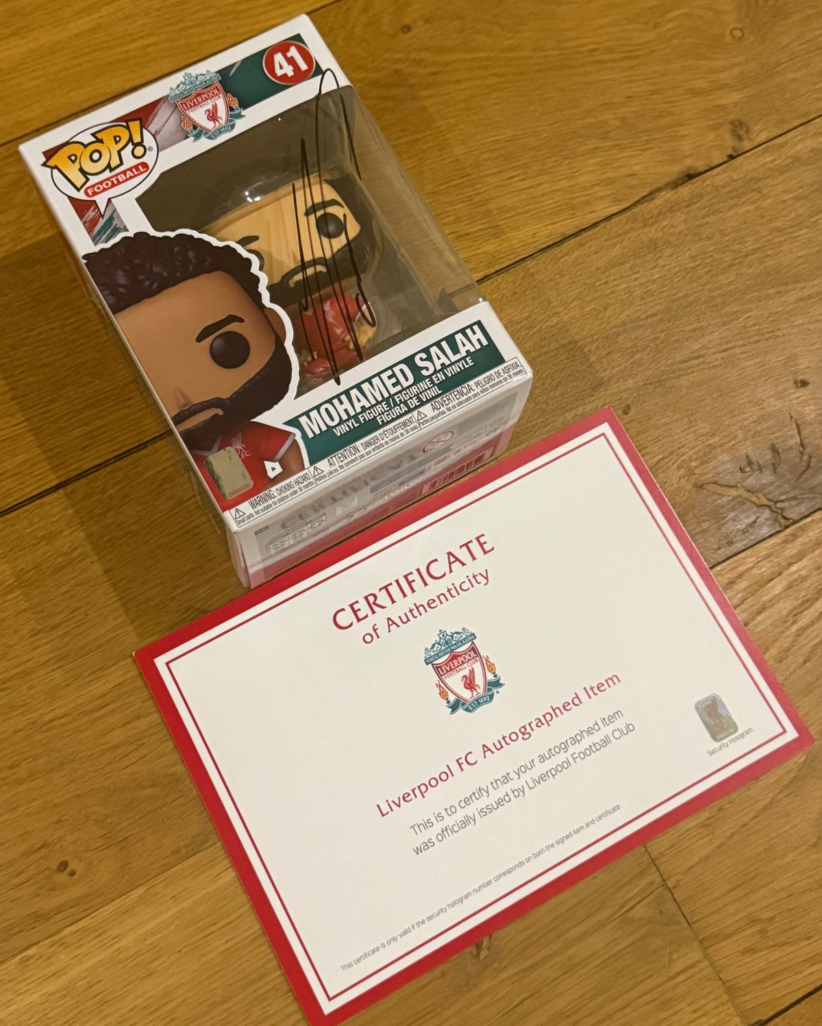 Mohamed Salah Hand Signed Liverpool Funko Pop #41 | Official Club COA