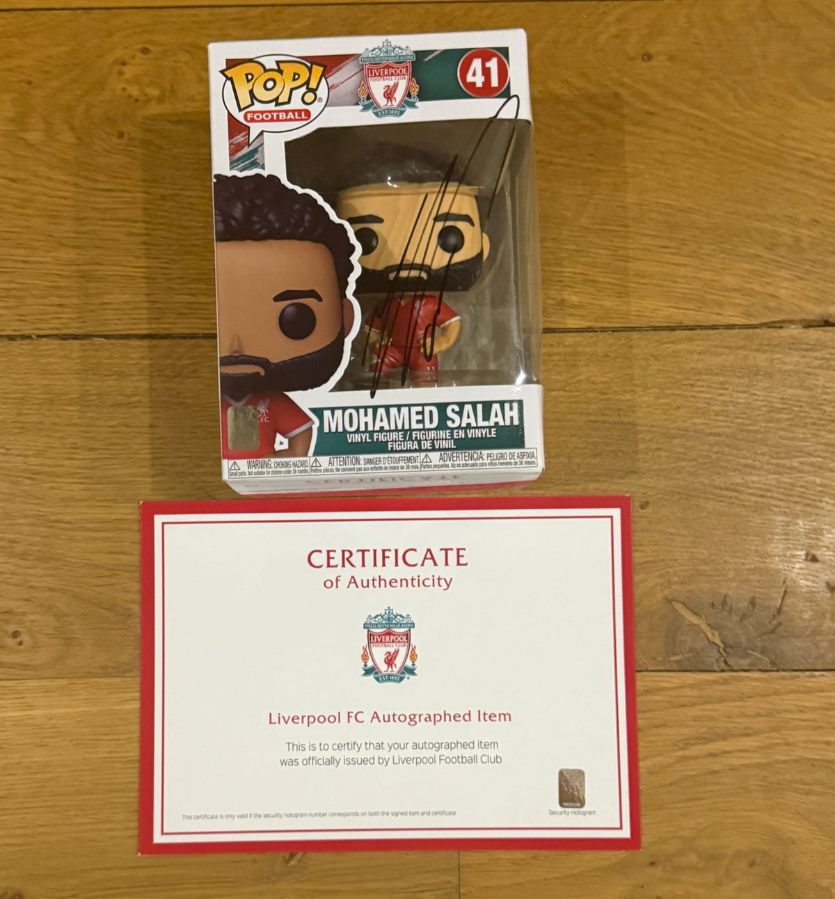 Mohamed Salah Hand Signed Liverpool Funko Pop #41 | Official Club COA