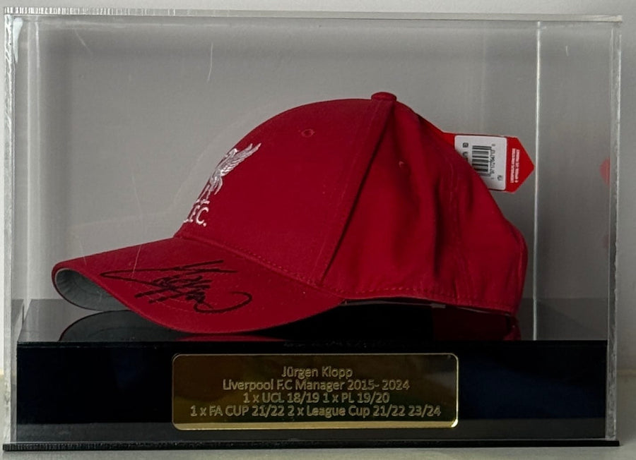 Jürgen Klopp Hand Signed Liverpool Cap in Premium Display Case