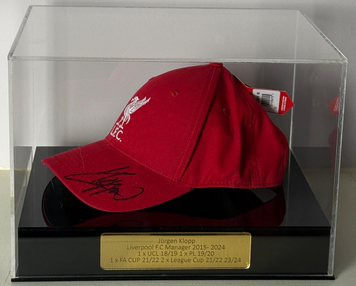 Jürgen Klopp Hand Signed Liverpool Cap in Premium Display Case