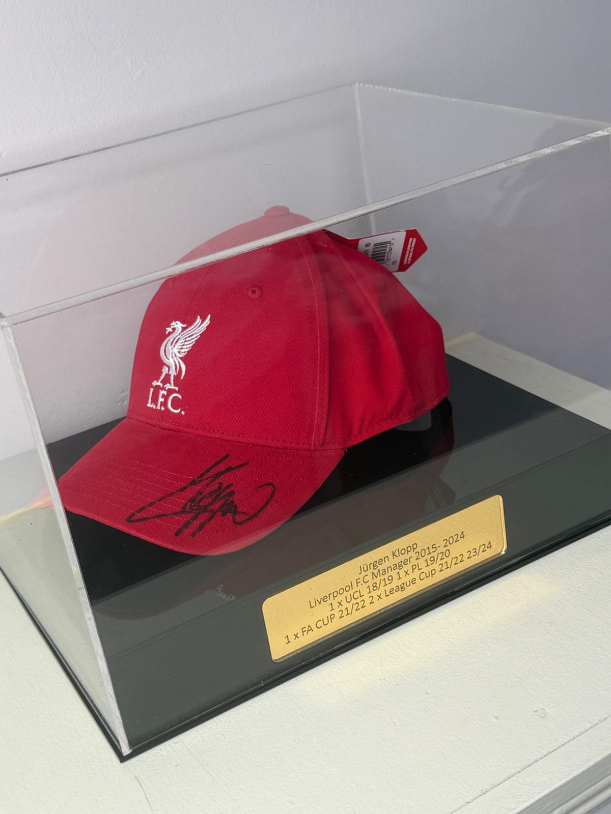 Jürgen Klopp Hand Signed Liverpool Cap in Premium Display Case