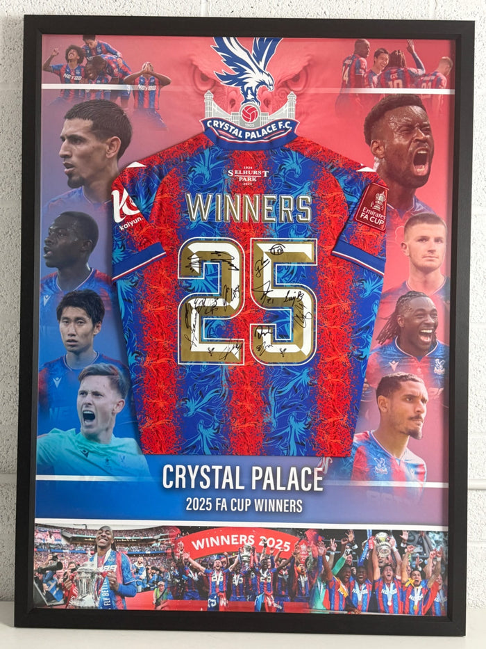Framed Crystal Palace FA Cup Winners 2025 Squad Hand Signed Shirt