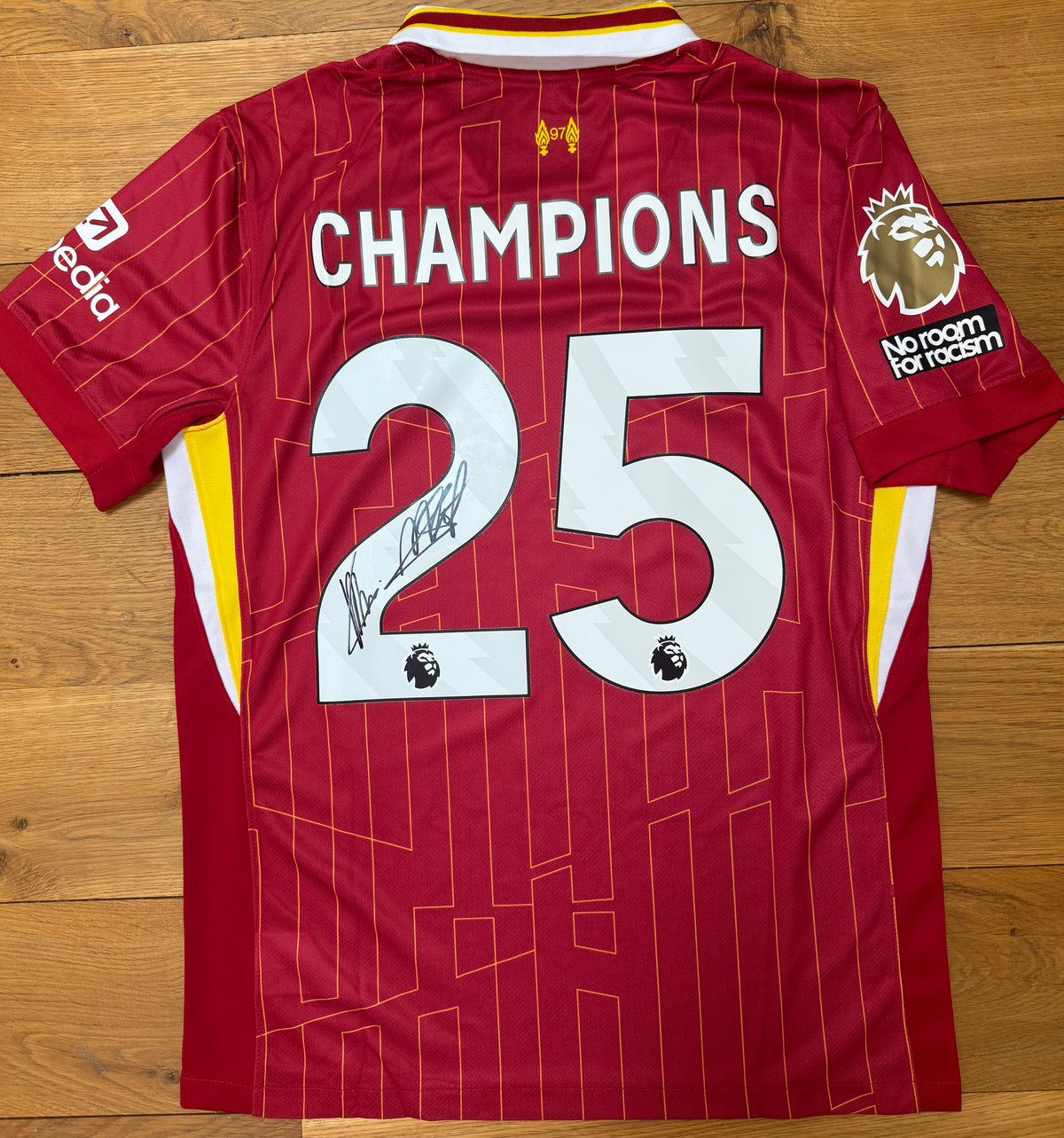 Arne Slot & Sipke Hulshoff Hand Signed Liverpool 2024-2025 ‘Winners 25’ Home Shirt
