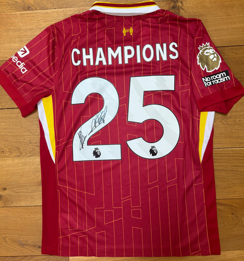 Arne Slot & Sipke Hulshoff Hand Signed Liverpool 2024-2025 ‘Winners 25’ Home Shirt