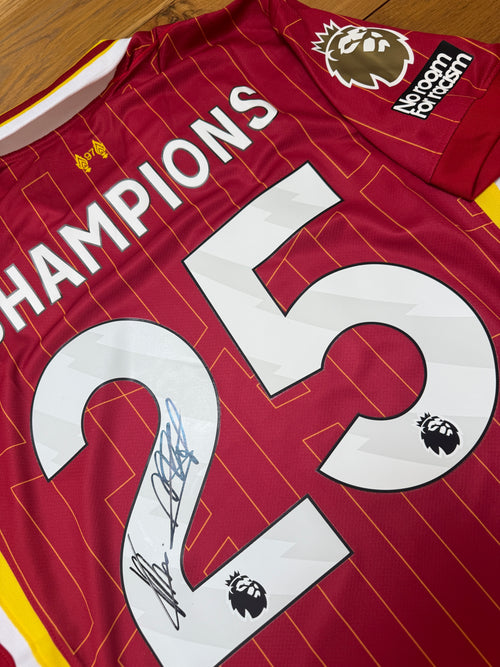 Arne Slot & Sipke Hulshoff Hand Signed Liverpool 2024-2025 ‘Winners 25’ Home Shirt