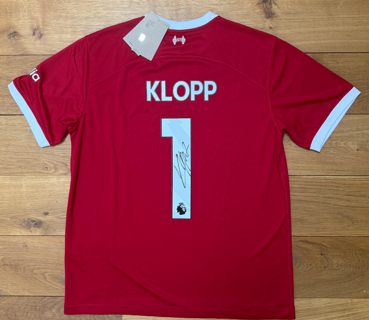 Jürgen Klopp Hand Signed Liverpool 2023-2024 Home Shirt With Klopp 1 Print | BNWT