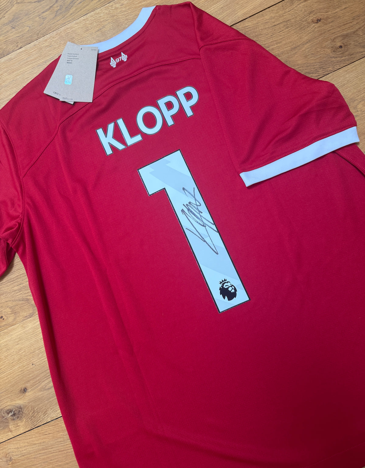 Jürgen Klopp Hand Signed Liverpool 2023-2024 Home Shirt With Klopp 1 Print | BNWT